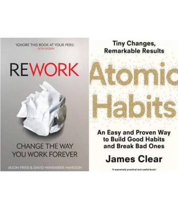 Set Of 2 Atomic Habits & Rework Best Novels Paperback JASON FRIED JAMES CLEAR