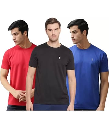 EPPE Pack of 3 Polyester Regular Fit Men's T-Shirt ( Red )