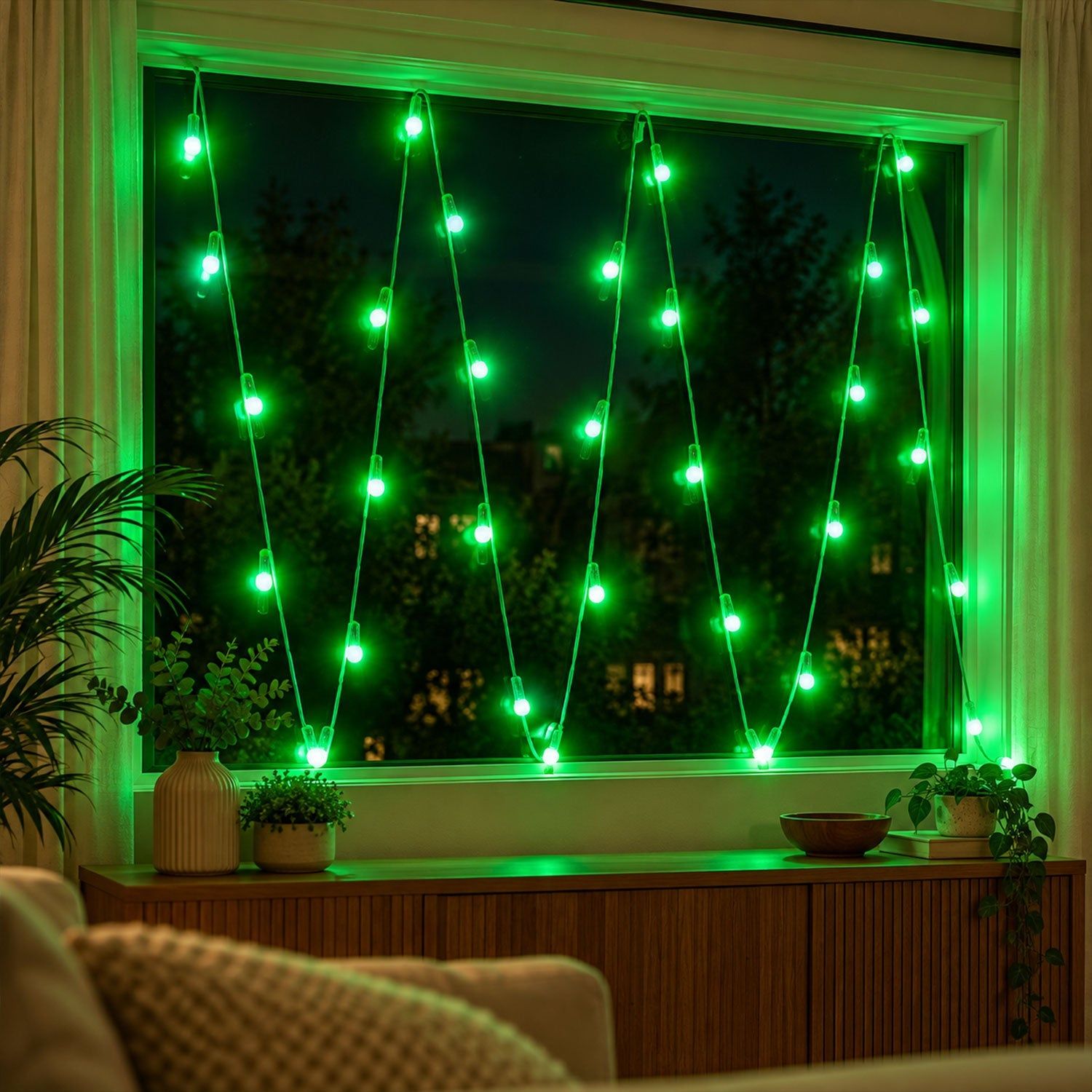 Green LED String Light Series for Festival and Window Decoration (10 Mtr)