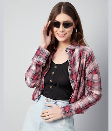 Chimpaaanzee Women Viscose Shirt ( Pink )