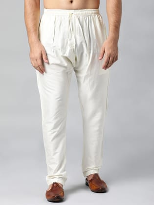 CREAM COTTON SILK PAJAMA-XS / Waist Size 30