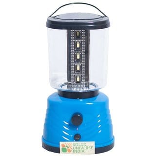 Solar LED Lamp cum Lantern with 360 degrees white LED lighting, inbuilt battery  solar panel - 6 Modes