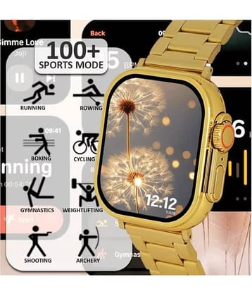 SKYRISE Ultra Max Golden Edition Smartwatch | Heart Rate | Steps | Wireless Charging Smartwatch (Golden Strap, 2.09 Inch Big Sunlight Proof Display)