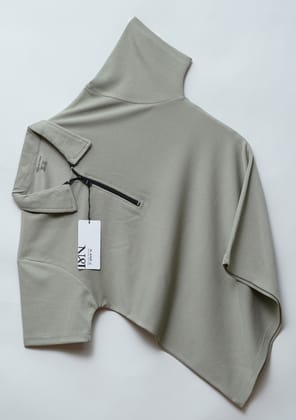 Dark Pista Zipper Polo T Shirt-M
