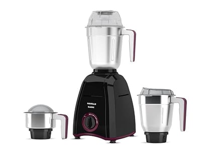 Havells KLASSIC 750W 3 Jar Mixer Grinder, 304 Rust Resistant SS Blades |Bigger Size Jars with break Resistant polycarbonate Transparent Lids with Hands free Twist & Lock Mechanism (Black)