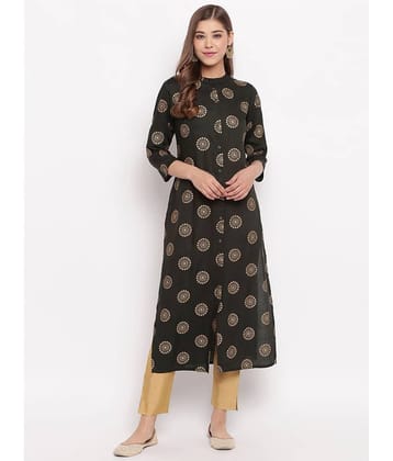 Vbuyz - Green Rayon Women's Front Slit Kurti