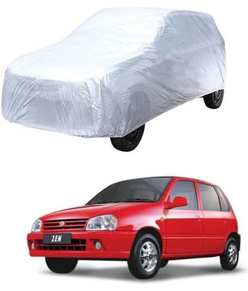 Autoretail Silver Color Dust Proof Car Body Polyster Cover Without Mirror Pocket Polyster For Maruti Suzuki Zen