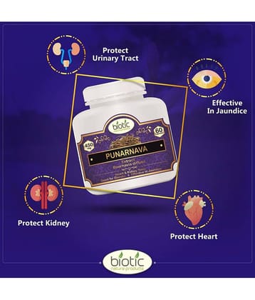 Biotic Punarnava Capsules(Boerhavia diffusa)Extract 450mg Capsule 120 no.s Pack of 2