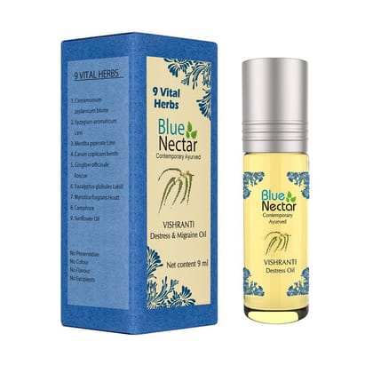 Vishranti Destress Oil & Roll On Migraine Relief (9 herbs, 9ml)