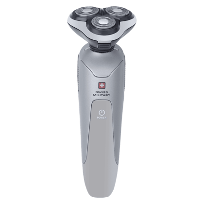 SWISS MILITARY SHV-61 Cordless Shaver for Face for Men (120min Runtime, IPX6 Waterproof, Grey) (Refurbished Product)