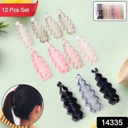 Plastic Hair Claw Clips Strong Clips (12 Pc / Mix Color), Hair accessories