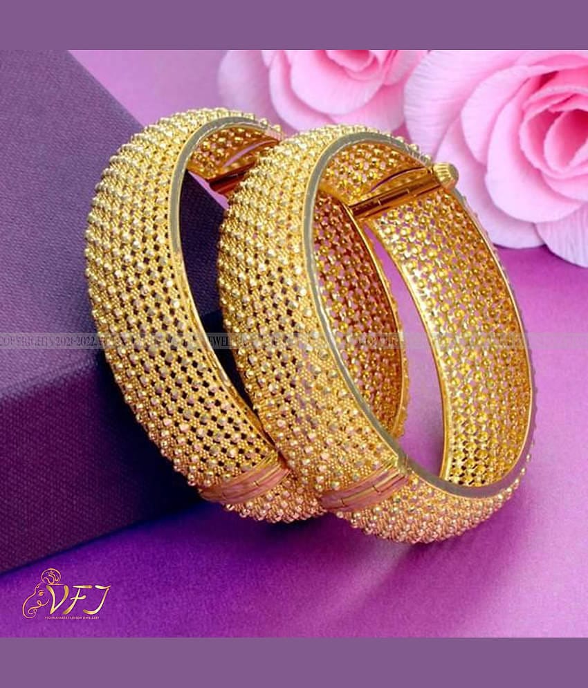  Vighnaharta Incredible Gold Plated Set of 2  Bangles for Women and Girls pack of 2 pcs Bangle-VFJ1022BG2-8