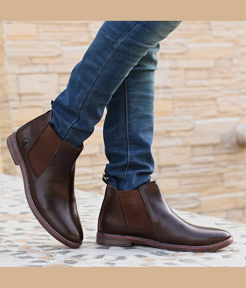 Rising Wolf Brown Men's Chelsea Boots