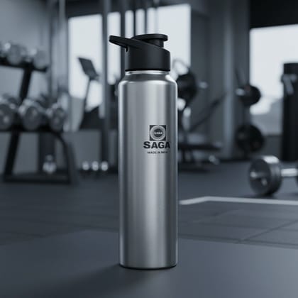 Slipper Lid Stainless Steel Bottle 1000 ML Silver Finish (SMAS048 A)