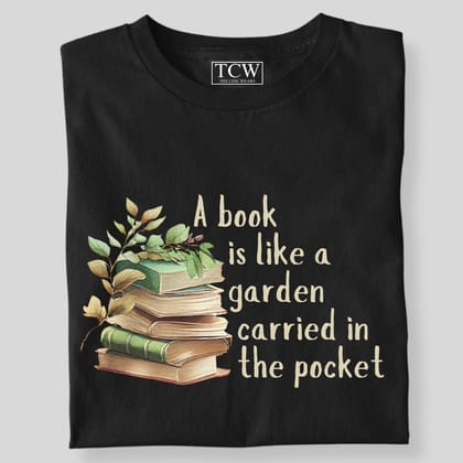 A BOOK IS LIKE A GARDEN PAINTED-Black / S