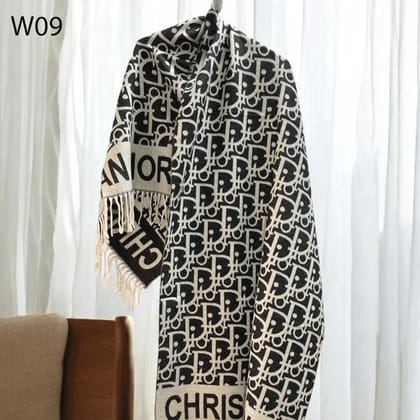 DR Luxury WOOLEN COTTON  STOLE  W09-Black