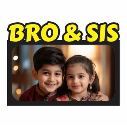 THE MAGICAL GIFTS Black & Yellow Bro Sis Theme Photo Frame - Cherish Bonded Memories - Perfect Gift for Brother Sister - Elegant Decor for Home & Office. | 8 X 11