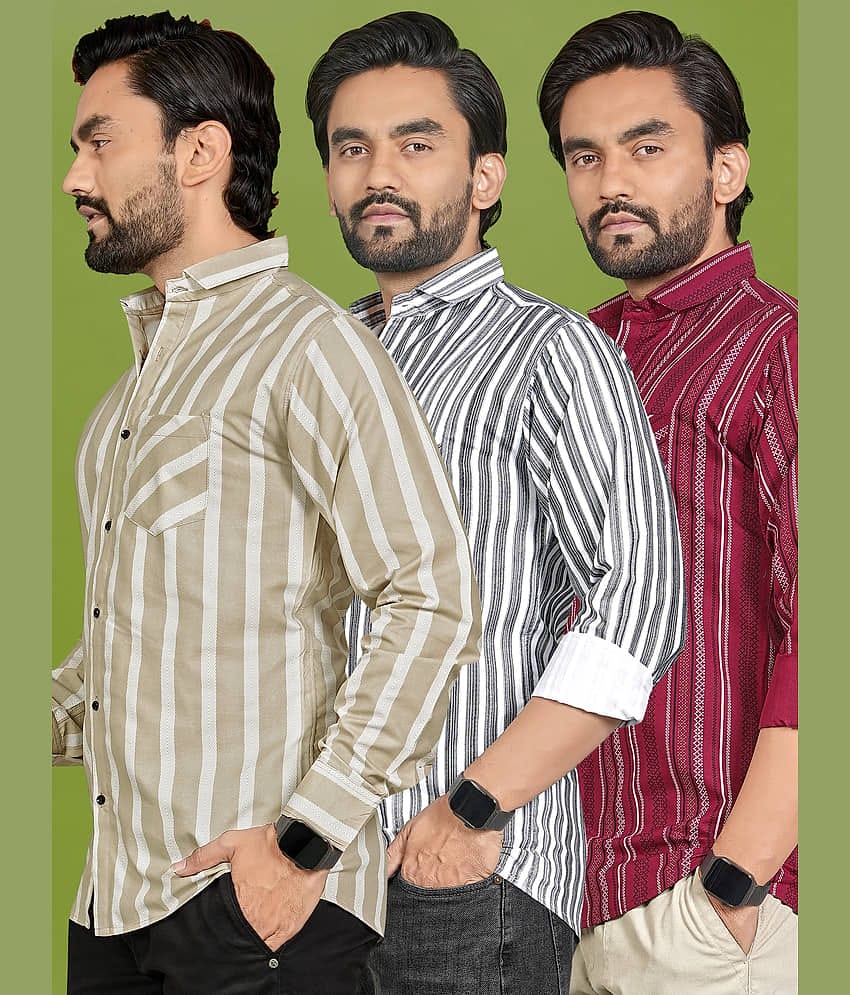 ALY JH0N 100% Cotton Regular Fit Checks Full Sleeves Men's Casual Shirt - Multicolor ( Pack of 1 )
