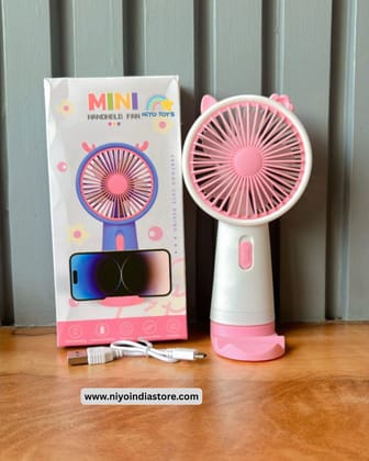 Mini Handheld Fan – Cute, Compact, and Powerful!-White