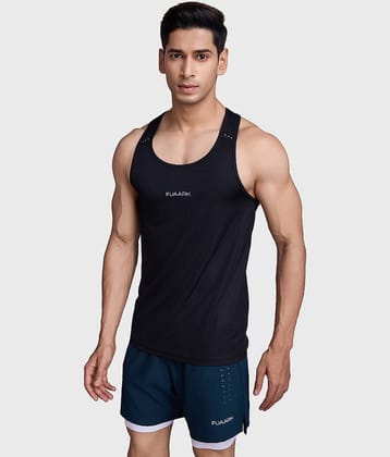 Fuaark Black Polyester Regular Fit Men's Tanks ( Pack of 1 )