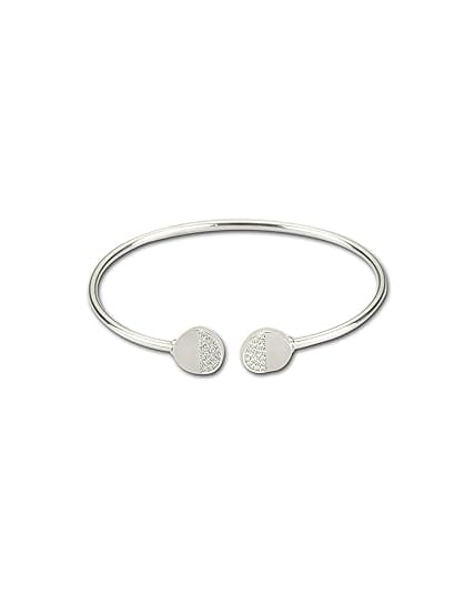 AABHA Silver Kada Bracelet for Women (Silver, 2.3)
