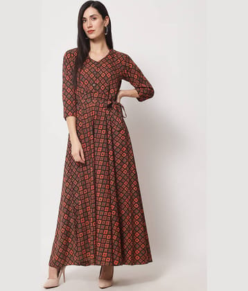 Rudrakriti - Brown Crepe Women's Gown ( Pack of 1 )
