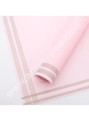 Golden Border Korean Wrapping Sheet | Premium Flower Wrapper (Pink)- CAKE DECOR™