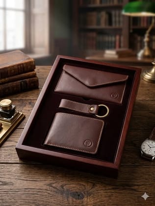 Premium Leather 3-in-1 Gift Set for Men