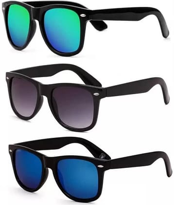 Elligator Black Rectangular Sunglasses ( Pack of 3 )