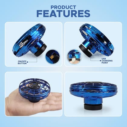 LED Flying UFO Drone, Hand-Controlled Gesture Sensor, RGB Light-Up Magic Spinner Toy, Indoor Flying for Kids & Adults