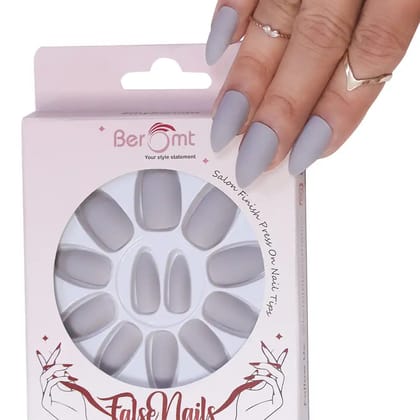 MATTE CLAWS NAILS (NAIL KIT INCLUDED)-Light Gray