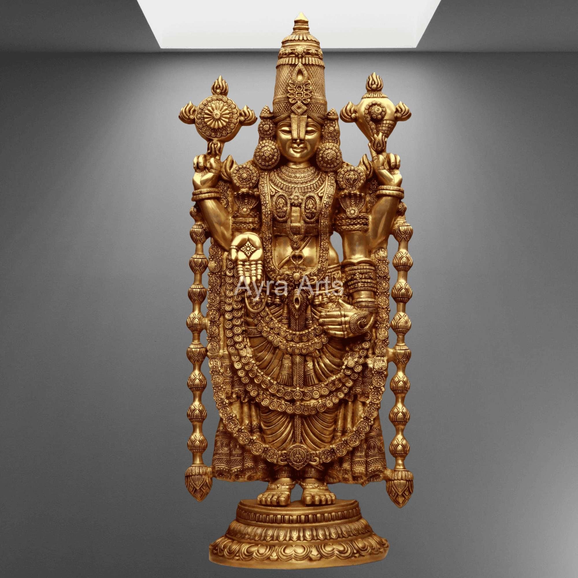 Brass Tirupati Balaji Venkateswara Idol - 46 Inch Height