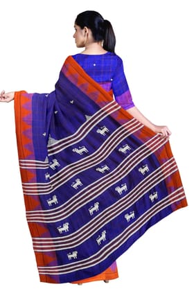 Tussar Silk Kotpad Handloom Indigo Saree