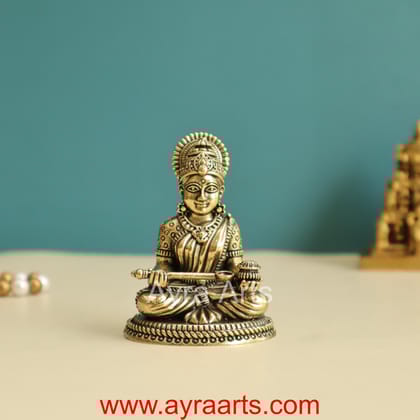 Premium Brass Goddess Maa Annapoorneshwari Devi Idol - 3 Inch Height