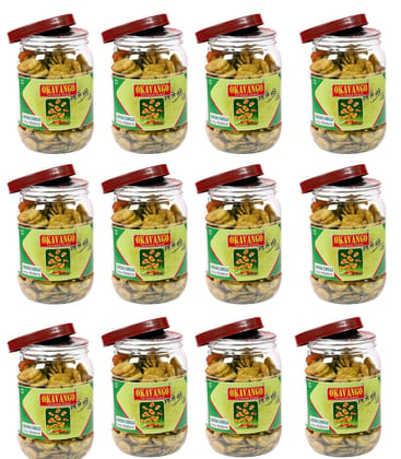 Okayango Green Chilli Banana Chips, 300g, Pack of 12