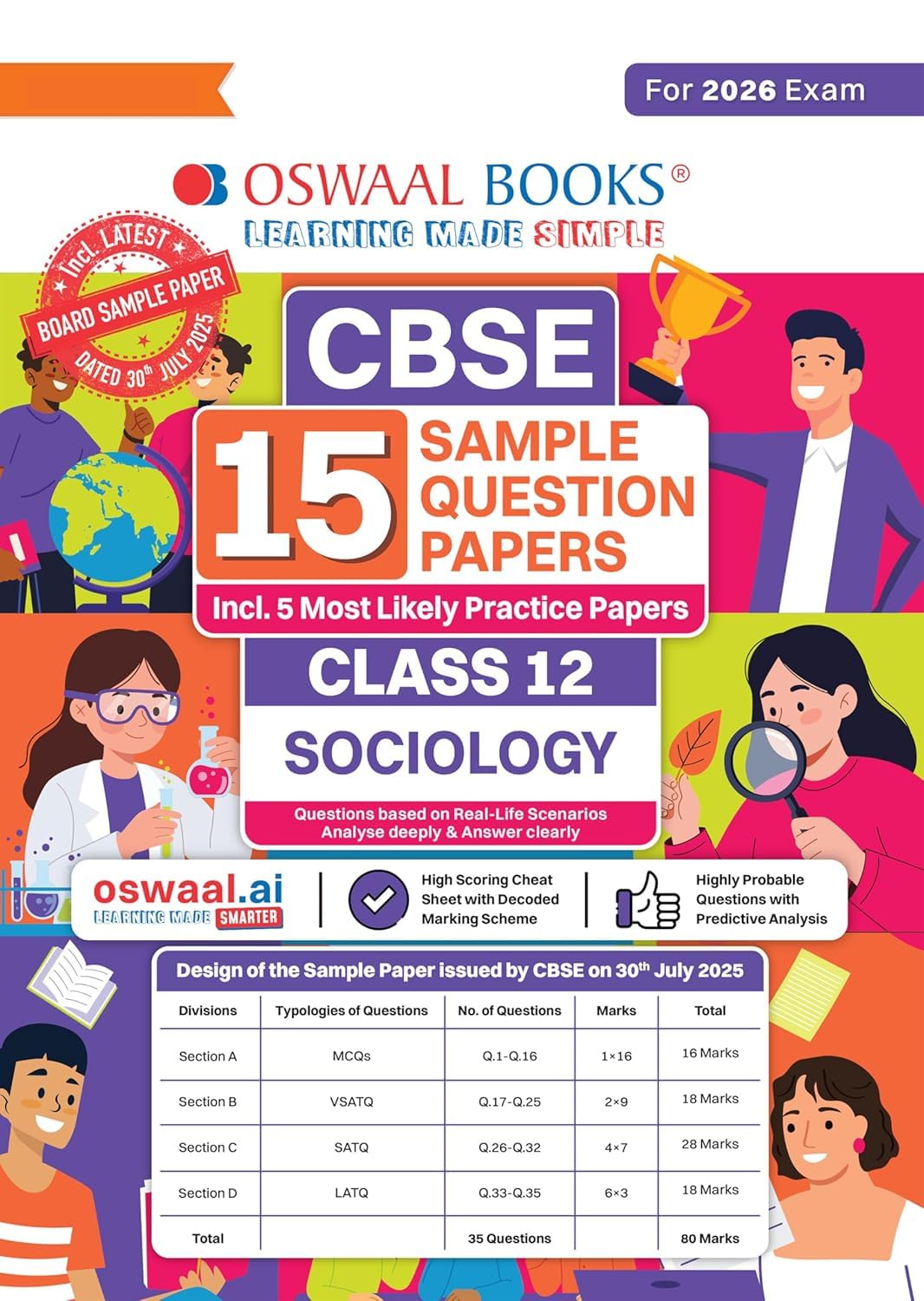 OSWAAL CBSE 15 SAMPLE QUESTION PAPER SOCIOLOGY CLASS 12 FOR 2026 EXAMS