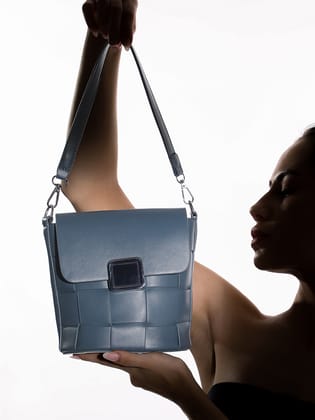 The Basket Sling Bag - Steel Blue-Sling Bag