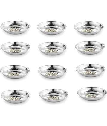 SAGER HALWA PLATES Stainless Steel Dinner Set of 12 Pieces