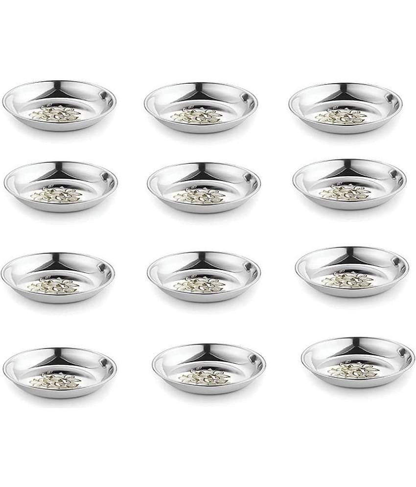 SAGER HALWA PLATES Stainless Steel Dinner Set of 12 Pieces