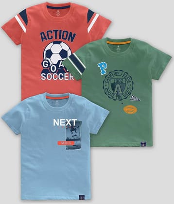 CODEZ Pack of 3 Boys Cotton Blend T-Shirt ( Multicolor )