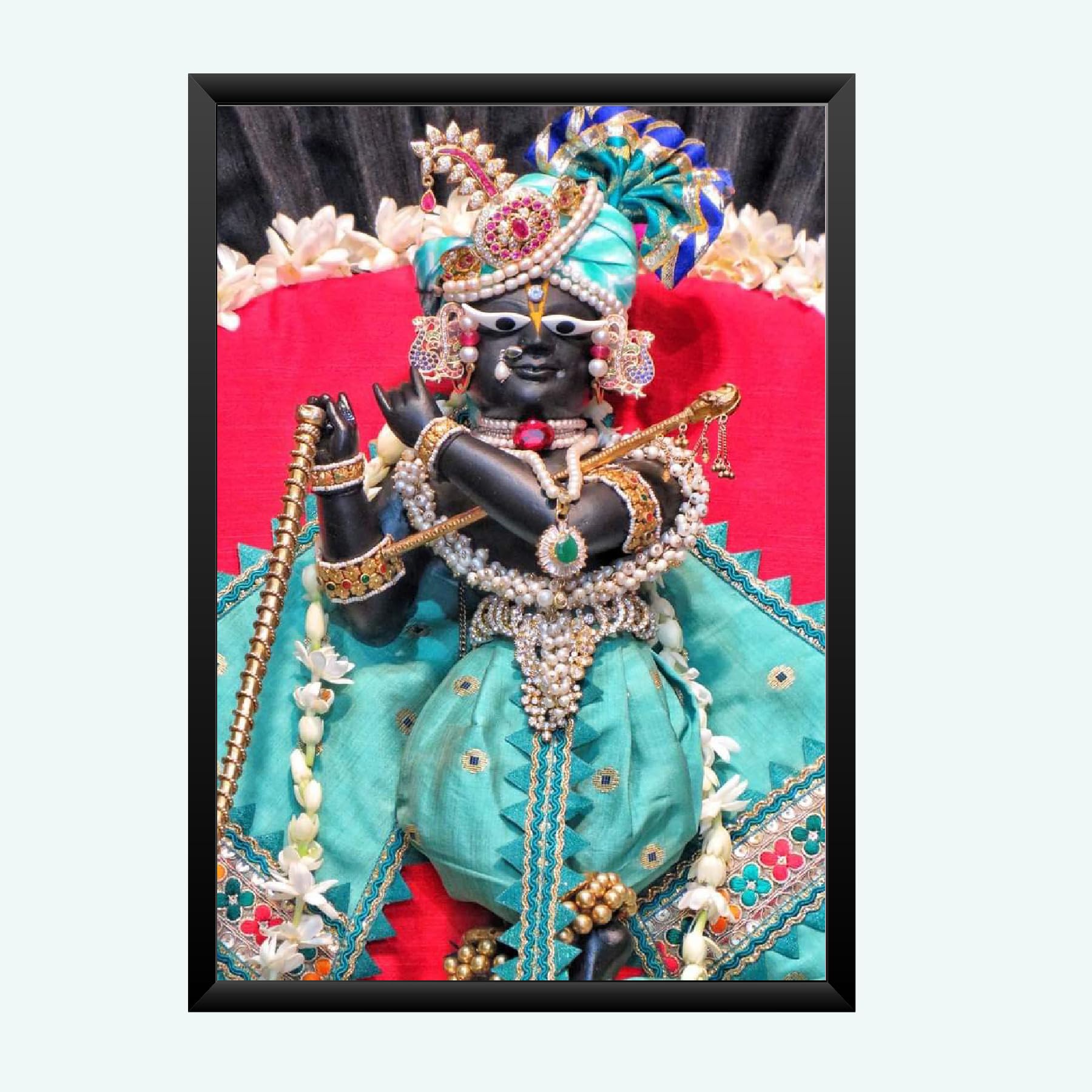 NOKKES Radha Raman ji Vrindavan Radha Raman Thakur Ji Photo Frames Religious Photo frame 5X7 Inch Photo Frame_QWW69