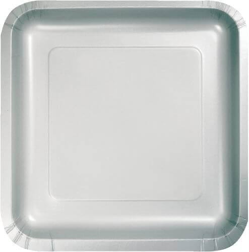 Square Silver Paper Plates - 9 inches - 8PC