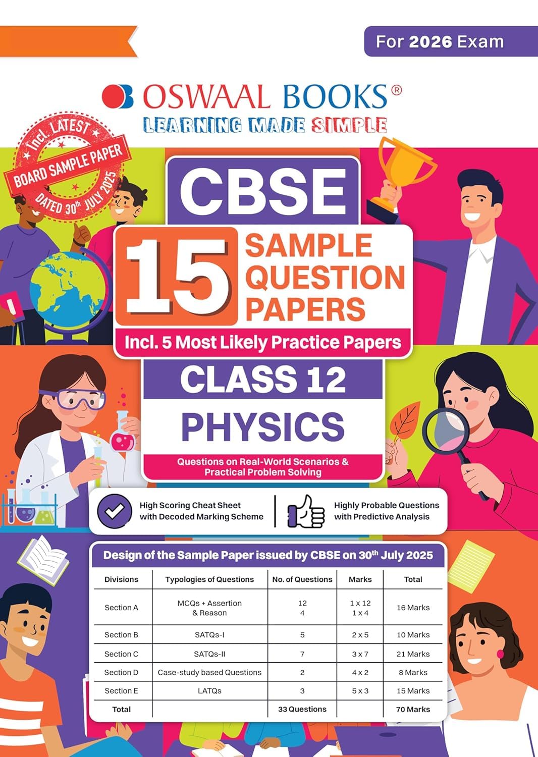 Oswaal CBSE 15 Sample Question Papers Class 12 Physics for 2026 Board Exam (As per CBSE Sample Question Paper issued on 30 July 2025)-oswaalspph12 [Paperback] Oswaal
