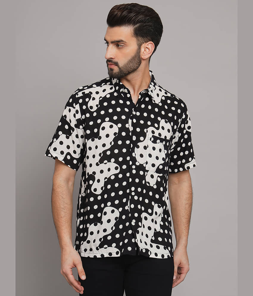 The Dry State - Black Rayon Regular Fit Men's Casual Shirt ( Pack of 1 )