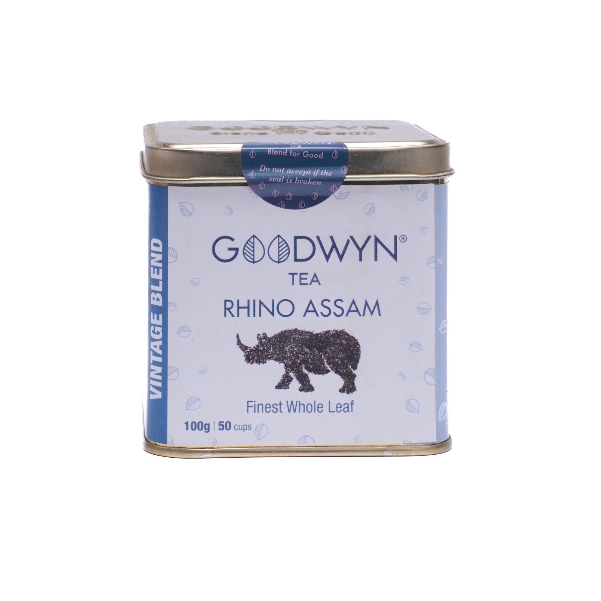 Goodwyn Authentic Assam Rhino Black Tea / Doodh Chai (100 gm) | Kadak | From Own Tea Estates | 100% Natural Loose Leaf Tea | Low Caffeine Non Bitter | Rich in Antioxidants