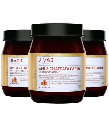 Jiva Chatpata Amla Candy Hard Candies 200 g Each (Pack of 3)