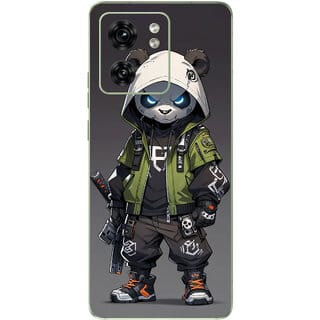 Yug Emporium Motorola Edge 40 Ghost Panda 9D Premium Theme Full Back & Side Coverage (Back Cover Multicolor)
