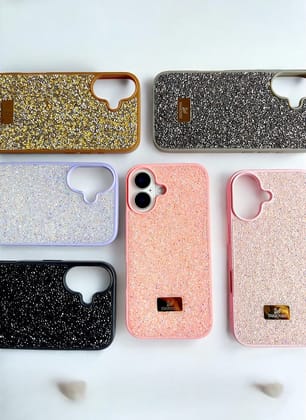 Soft Pink Crystal Glitter Bae Case for iPhone 16
