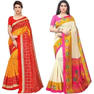 SVB Sarees Kanjeevaram Printed Saree Combo Of 2 Saree
