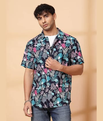 Rigo Rayon Regular Fit Printed Half Sleeves Men's Casual Shirt - Blue ( Pack of 1 )